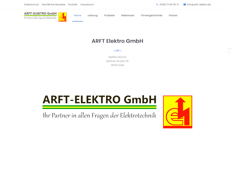 Webseite ARFT Elektro GmbH